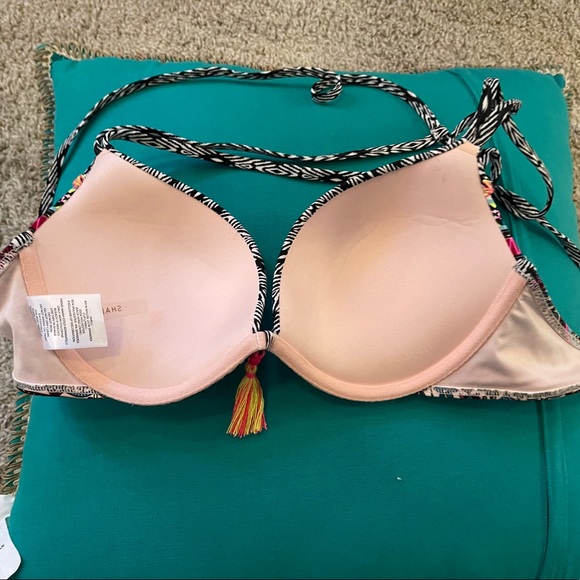 Like NEW bikini top size 34 C pink/white - Picture 11 of 11